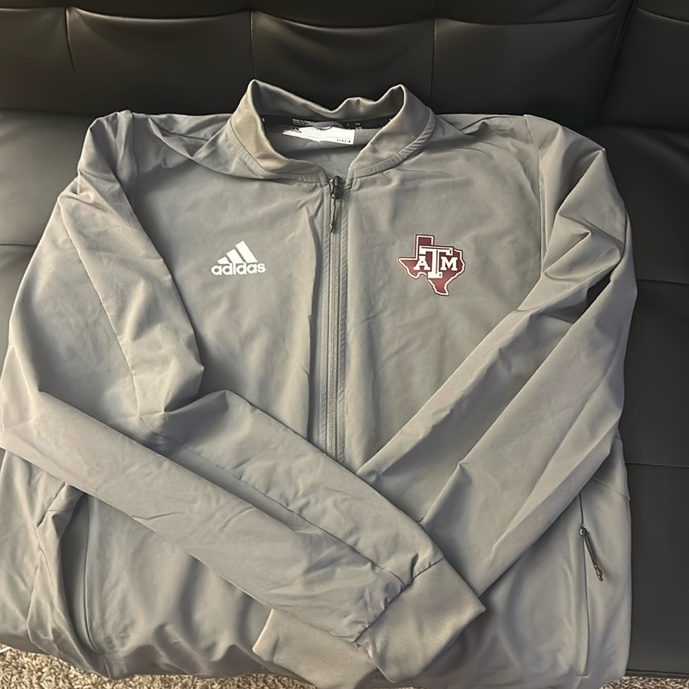 Texas A&M Zip-Up Long Sleeve Grey XL